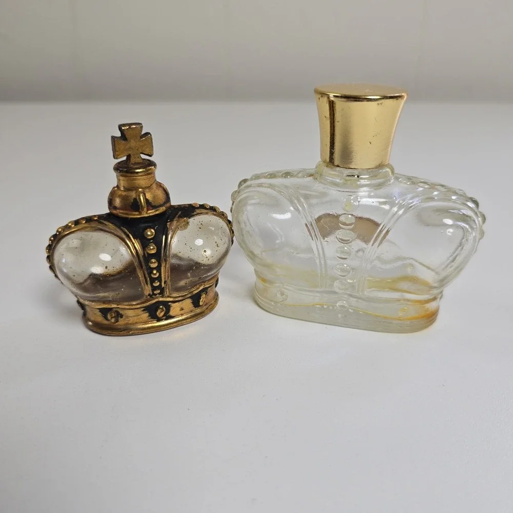 Vintage Prince Matchabelli 1/4 Oz Gilded Crown Bottle Glass Stopper & Windsong